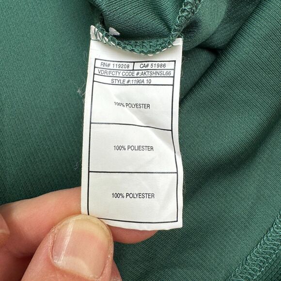 Reebok New York Jets NFL Polo Shirt Mens Small Green Short Sleeve Performance - Picture 8 of 13